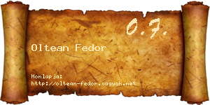 Oltean Fedor névjegykártya